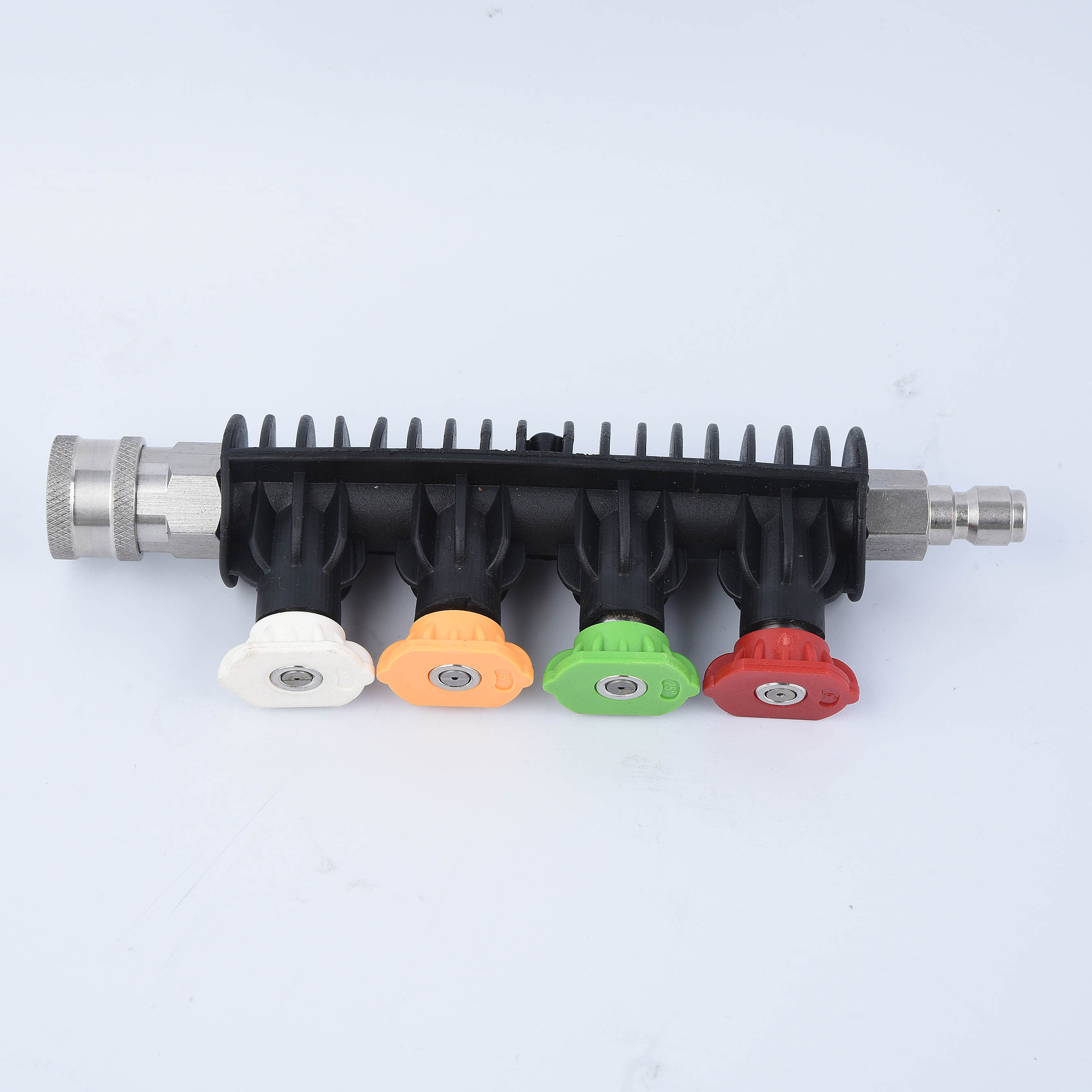 หอกสแตนเลสเชื่อมต่ออย่างรวดเร็วกับที่ยึดหัวฉีดและหัวฉีดเครื่องซักผ้าแรงดัน 4 ตัว